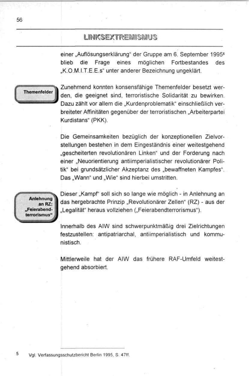 Seite 56 des Verfassungsschutzbericht 1996 Berlin