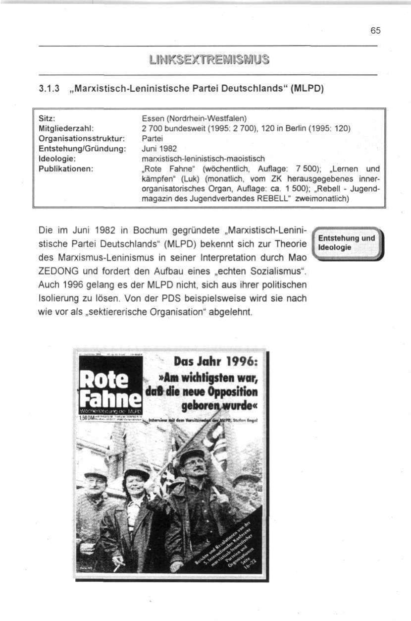 Seite 65 des Verfassungsschutzbericht 1996 Berlin