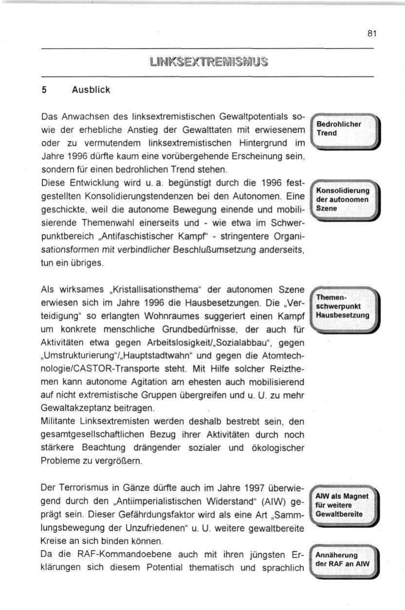 Seite 81 des Verfassungsschutzbericht 1996 Berlin