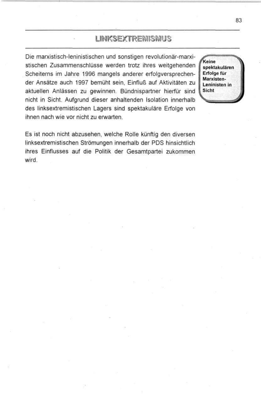 Seite 83 des Verfassungsschutzbericht 1996 Berlin