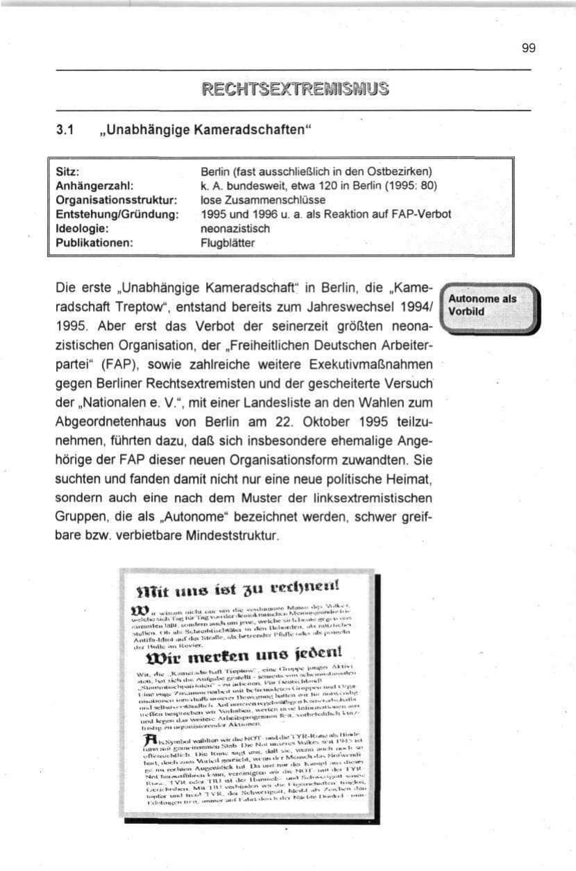 Seite 99 des Verfassungsschutzbericht 1996 Berlin