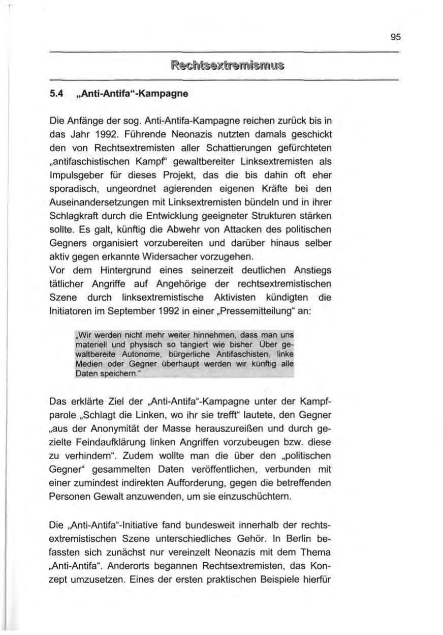 Seite 104 des Verfassungsschutzbericht 1999 Berlin