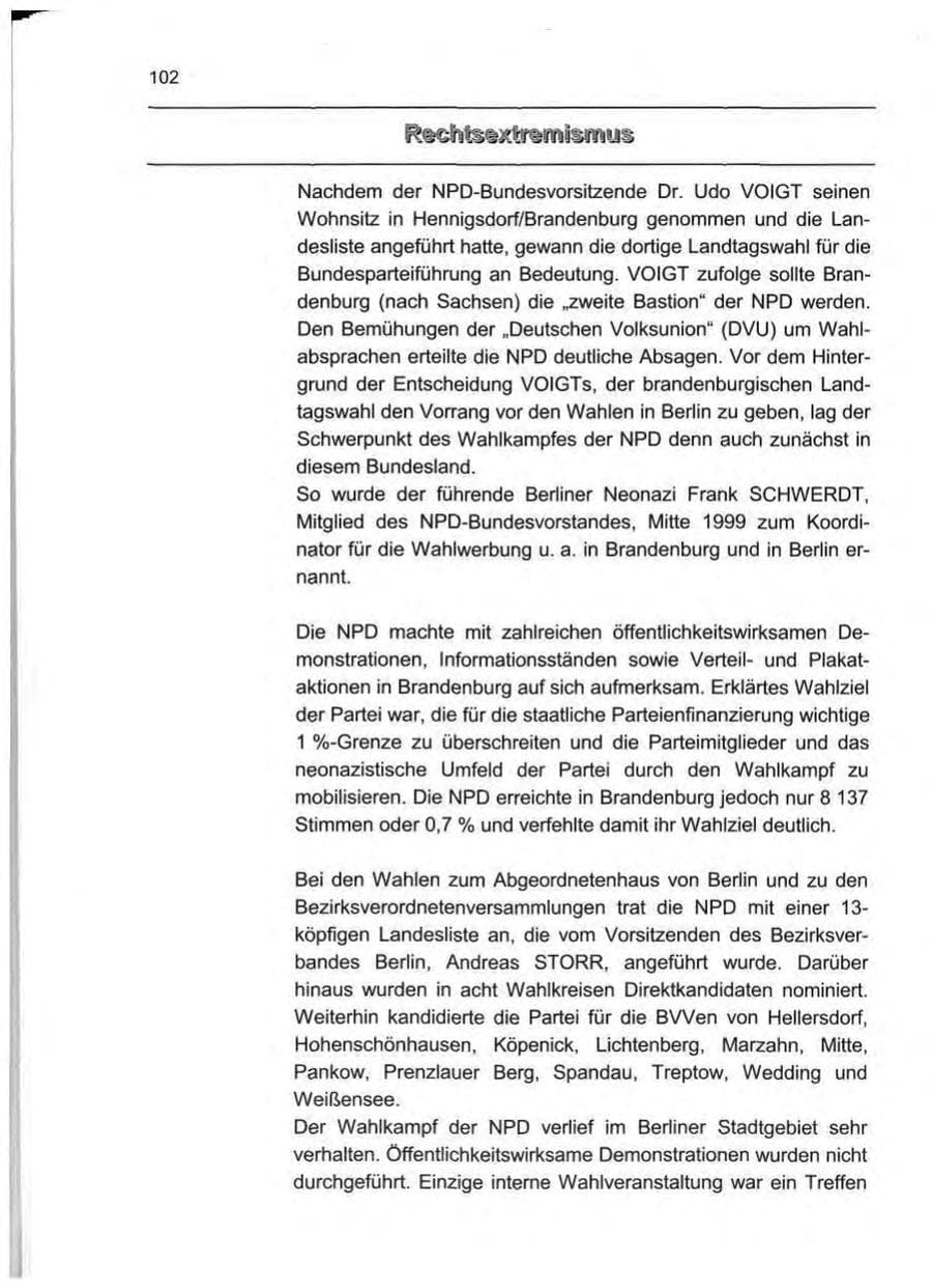 Seite 111 des Verfassungsschutzbericht 1999 Berlin