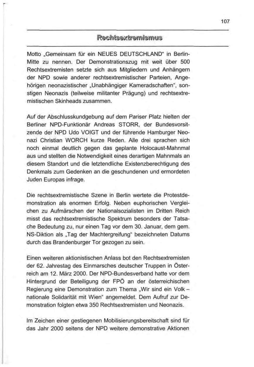 Seite 116 des Verfassungsschutzbericht 1999 Berlin