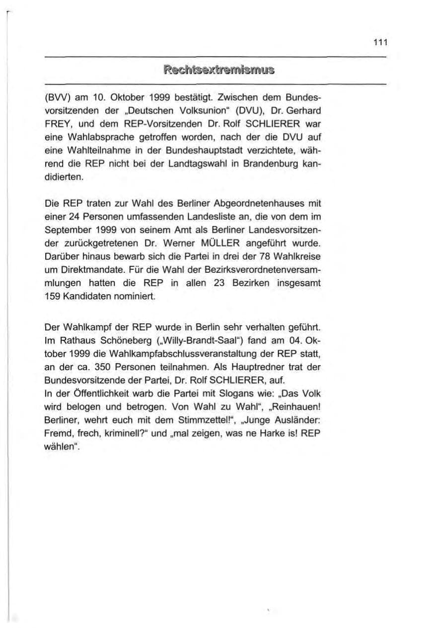 Seite 120 des Verfassungsschutzbericht 1999 Berlin