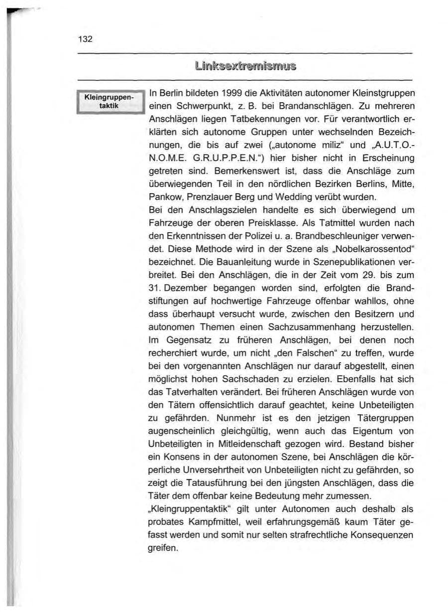 Seite 141 des Verfassungsschutzbericht 1999 Berlin