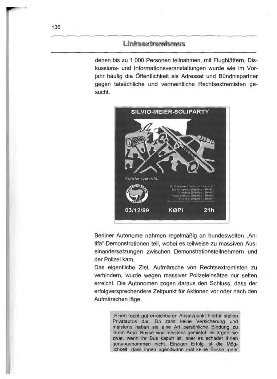 Seite 145 des Verfassungsschutzbericht 1999 Berlin