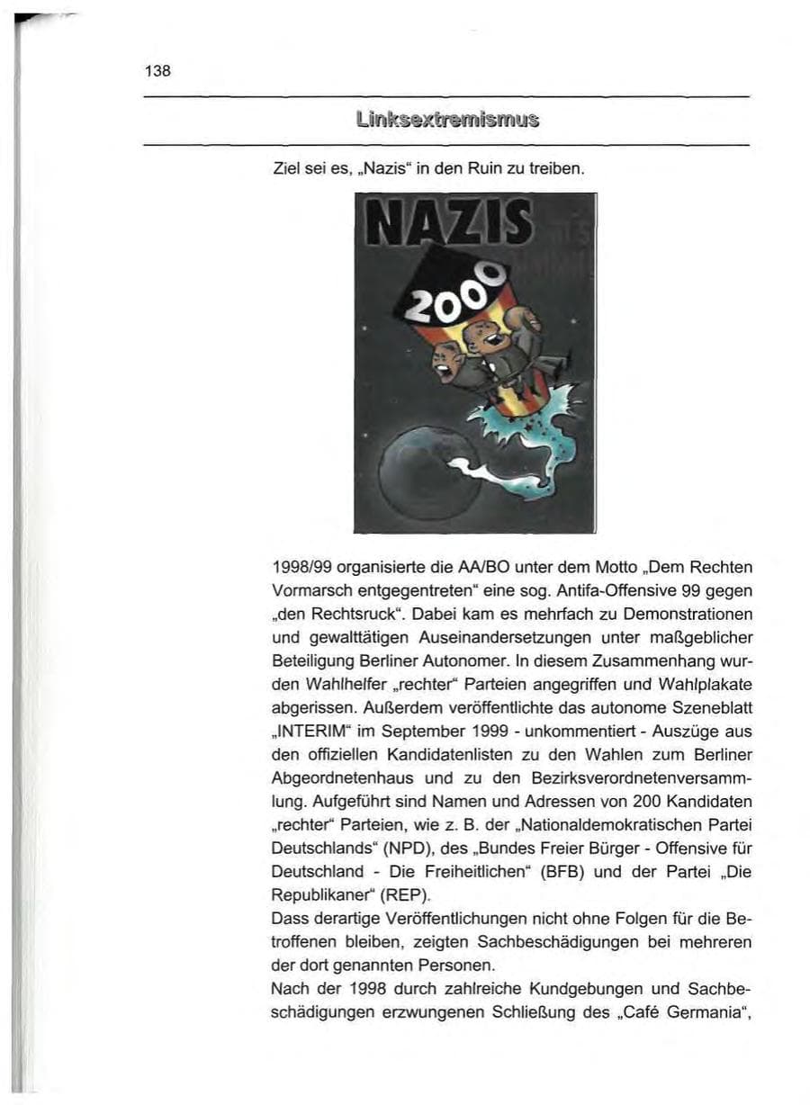 Seite 147 des Verfassungsschutzbericht 1999 Berlin