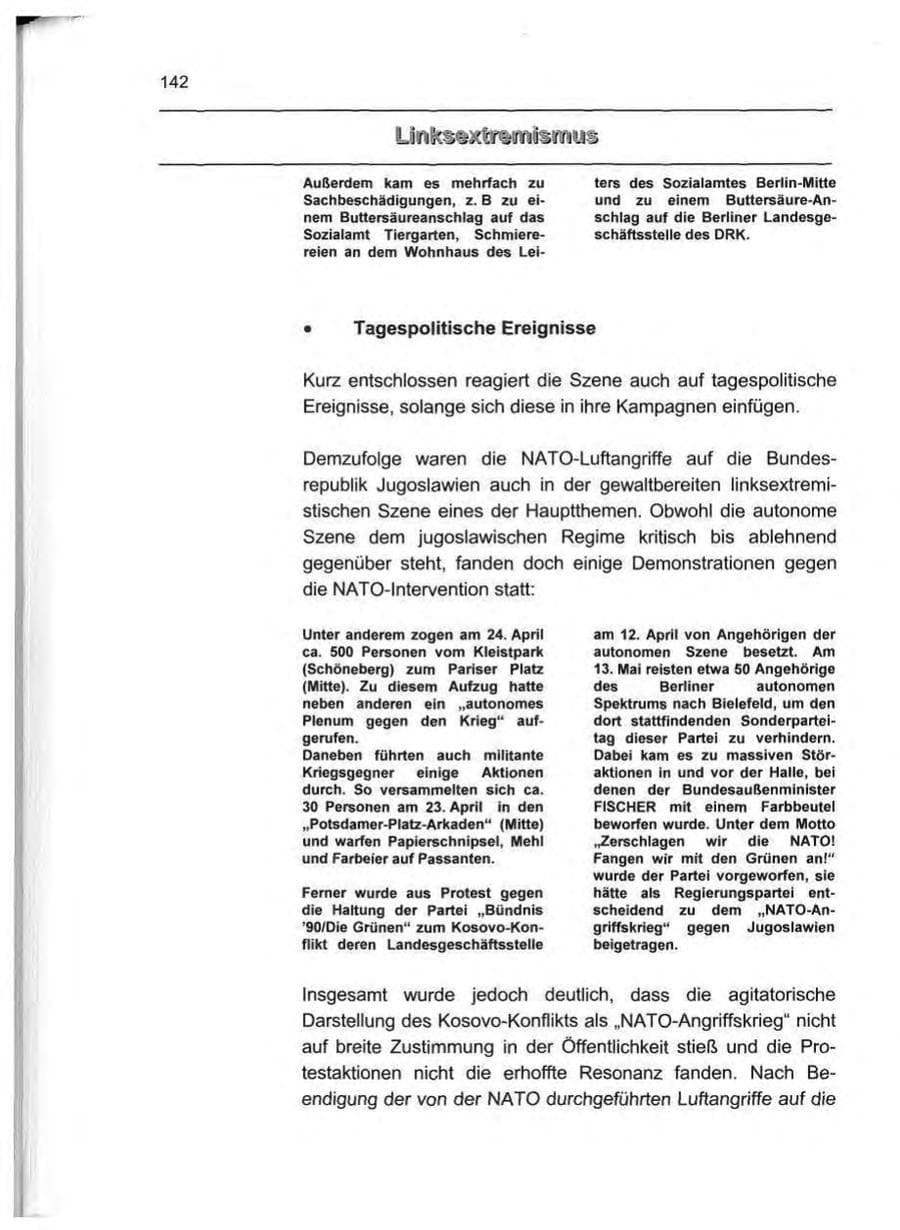 Seite 151 des Verfassungsschutzbericht 1999 Berlin