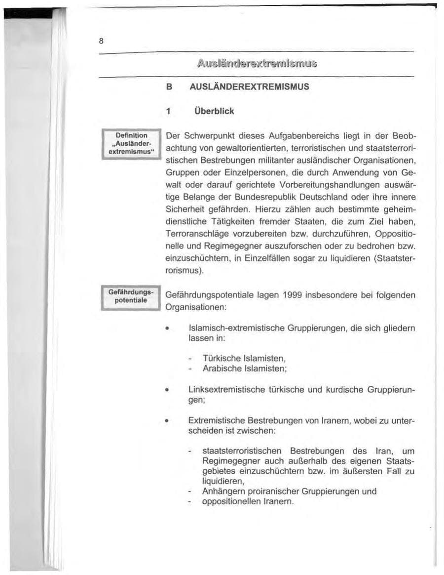 Seite 17 des Verfassungsschutzbericht 1999 Berlin