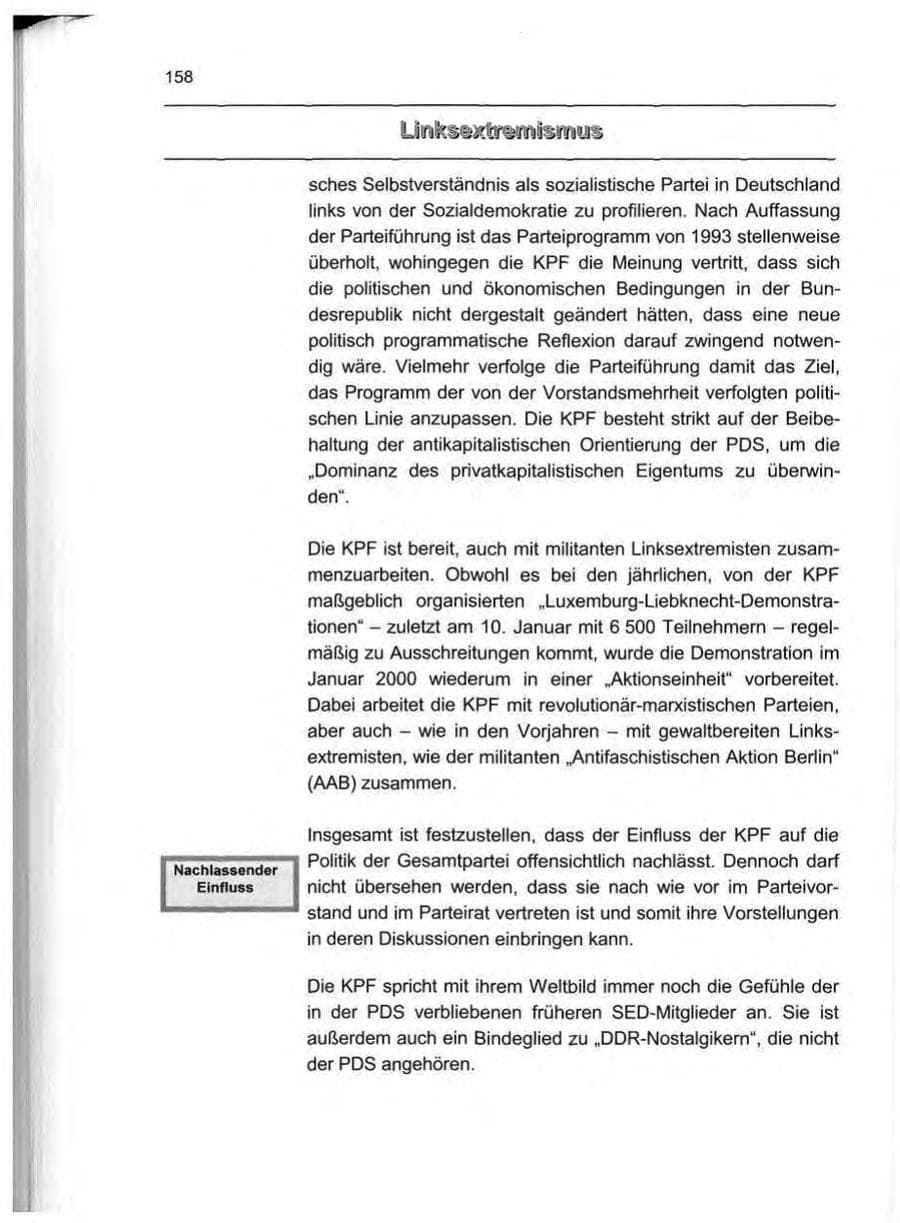 Seite 167 des Verfassungsschutzbericht 1999 Berlin