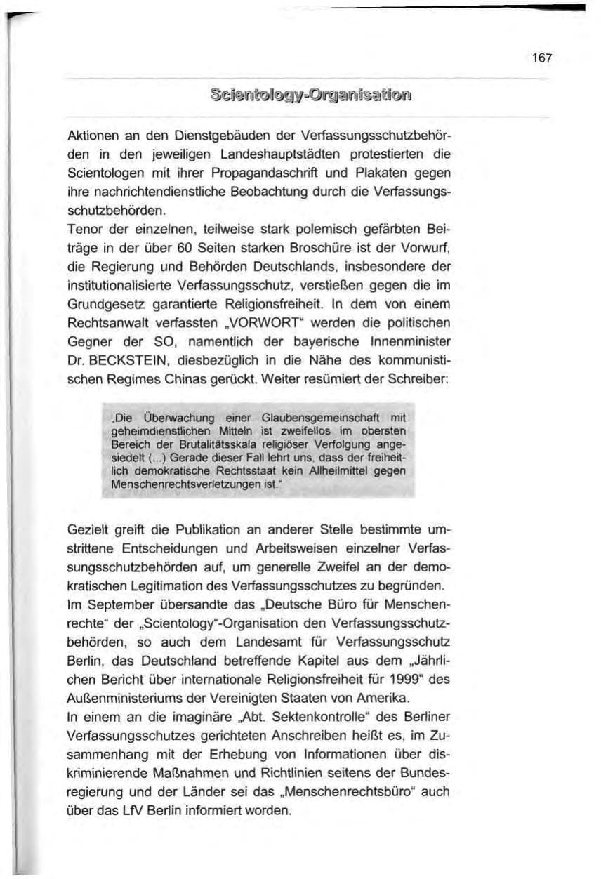 Seite 176 des Verfassungsschutzbericht 1999 Berlin