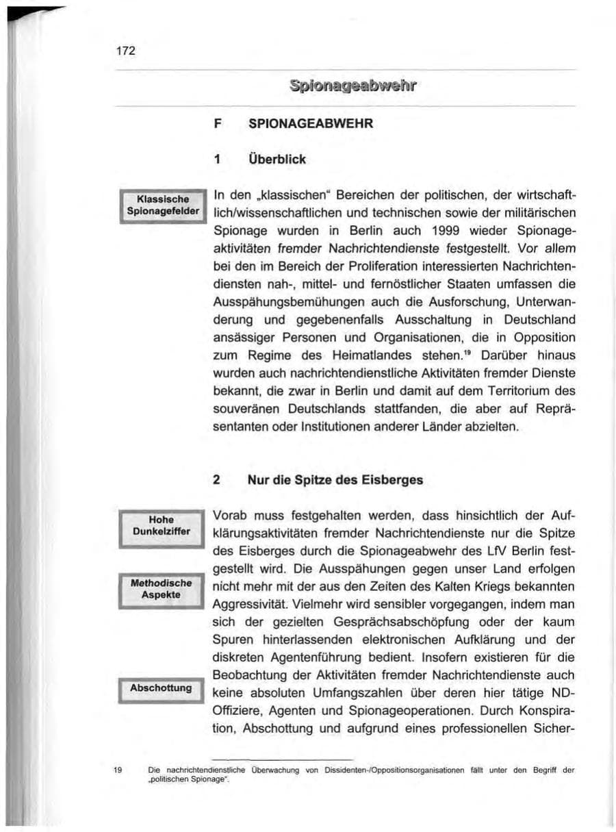 Seite 181 des Verfassungsschutzbericht 1999 Berlin