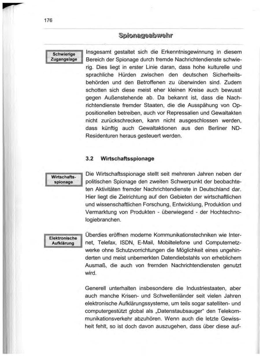 Seite 185 des Verfassungsschutzbericht 1999 Berlin
