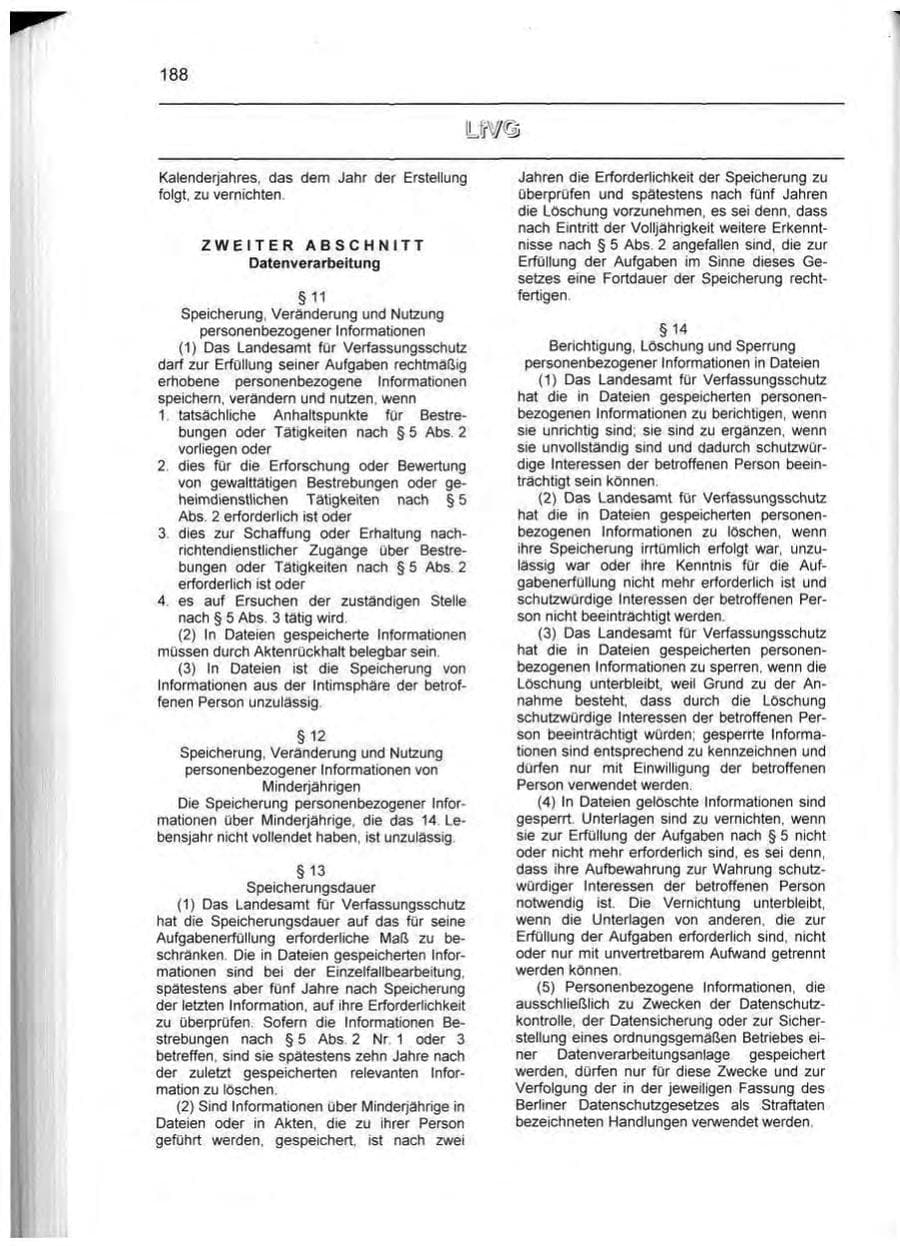 Seite 197 des Verfassungsschutzbericht 1999 Berlin