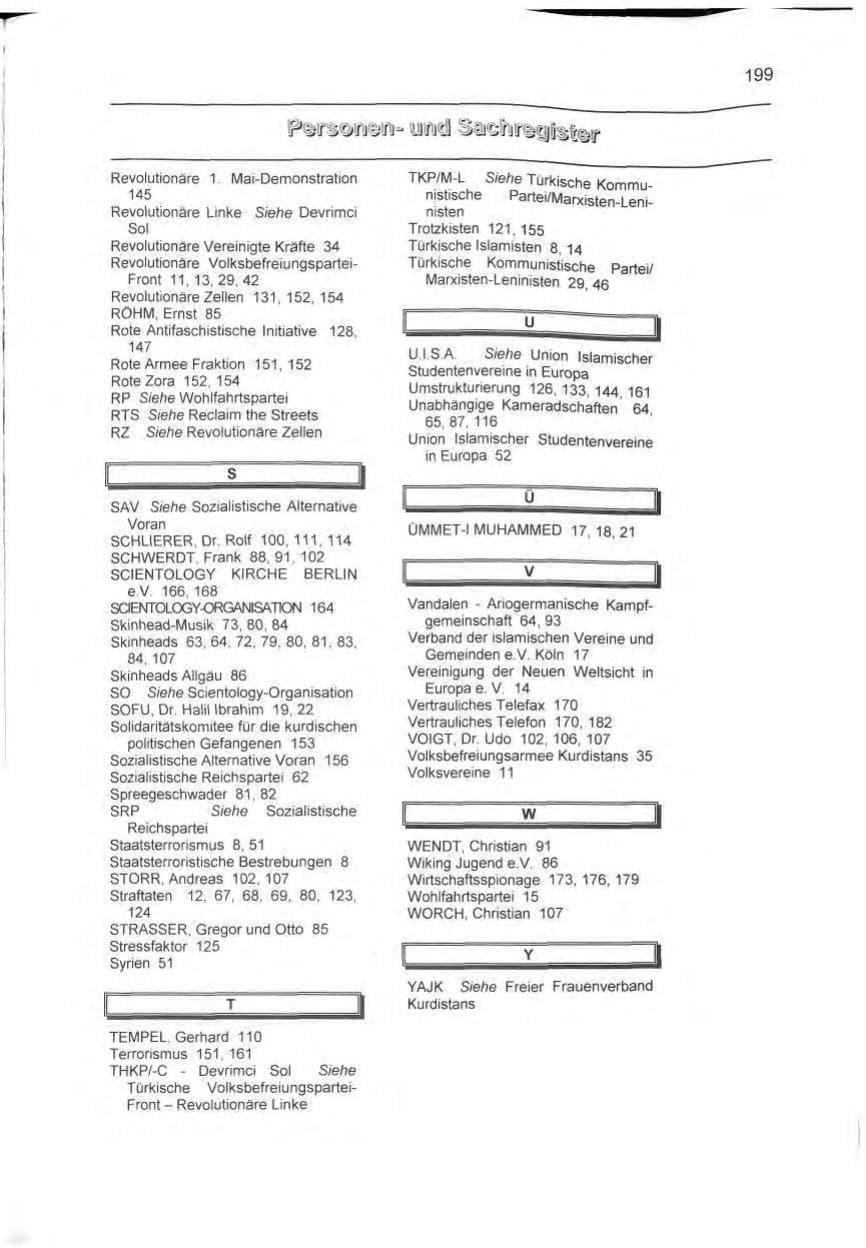 Seite 208 des Verfassungsschutzbericht 1999 Berlin
