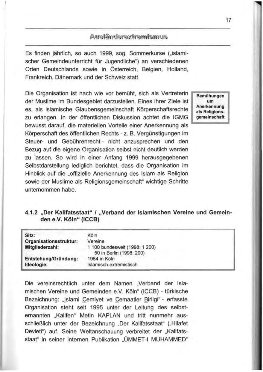 Seite 26 des Verfassungsschutzbericht 1999 Berlin