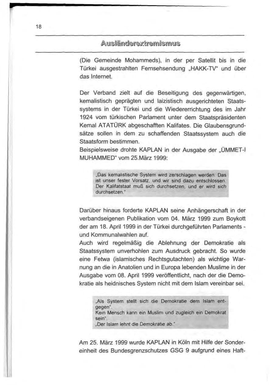 Seite 27 des Verfassungsschutzbericht 1999 Berlin