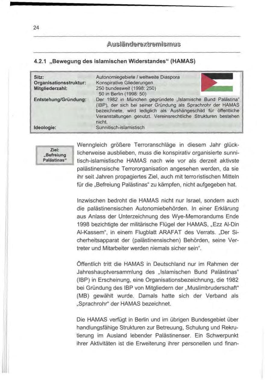 Seite 33 des Verfassungsschutzbericht 1999 Berlin