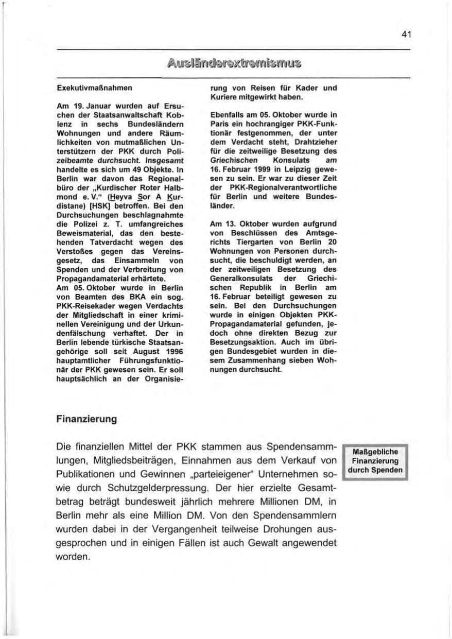 Seite 50 des Verfassungsschutzbericht 1999 Berlin