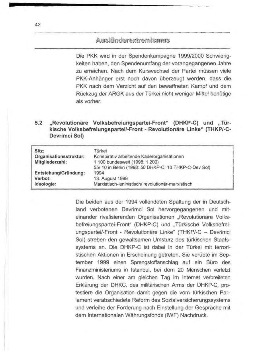 Seite 51 des Verfassungsschutzbericht 1999 Berlin