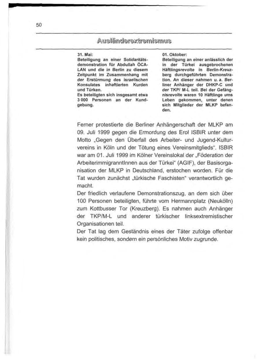 Seite 59 des Verfassungsschutzbericht 1999 Berlin
