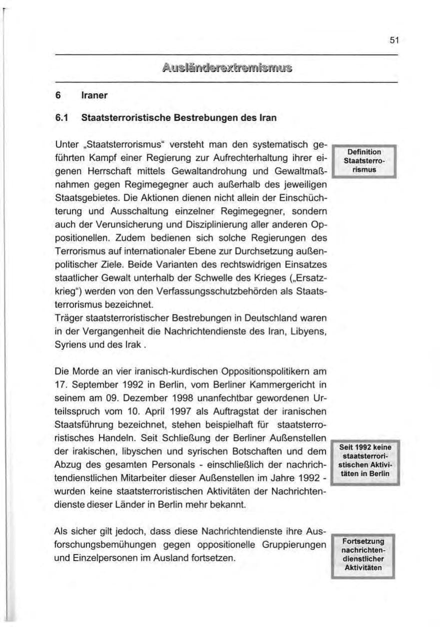 Seite 60 des Verfassungsschutzbericht 1999 Berlin