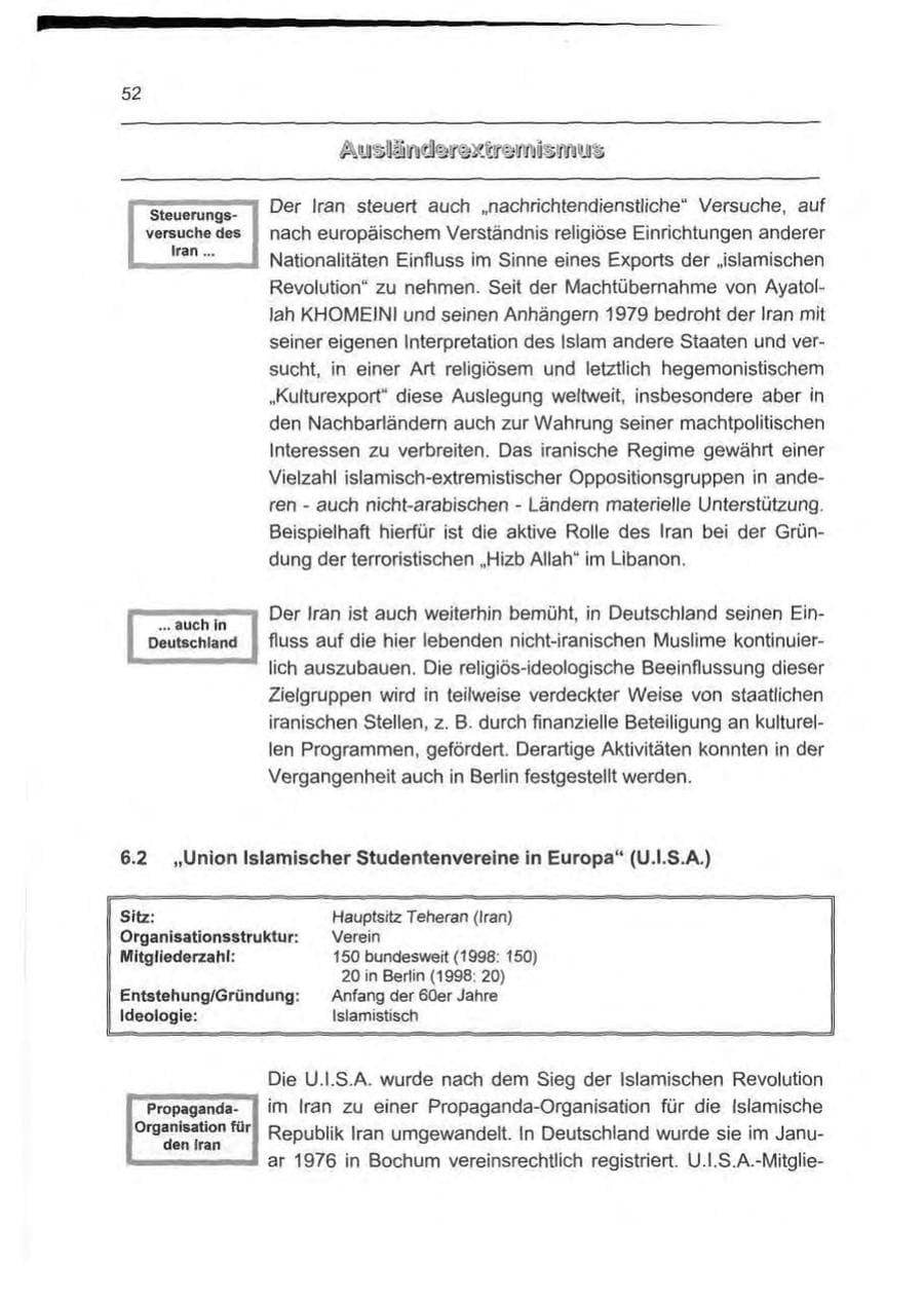 Seite 61 des Verfassungsschutzbericht 1999 Berlin