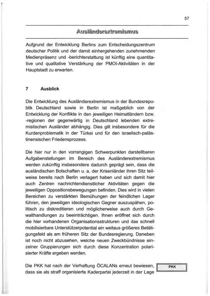 Seite 66 des Verfassungsschutzbericht 1999 Berlin
