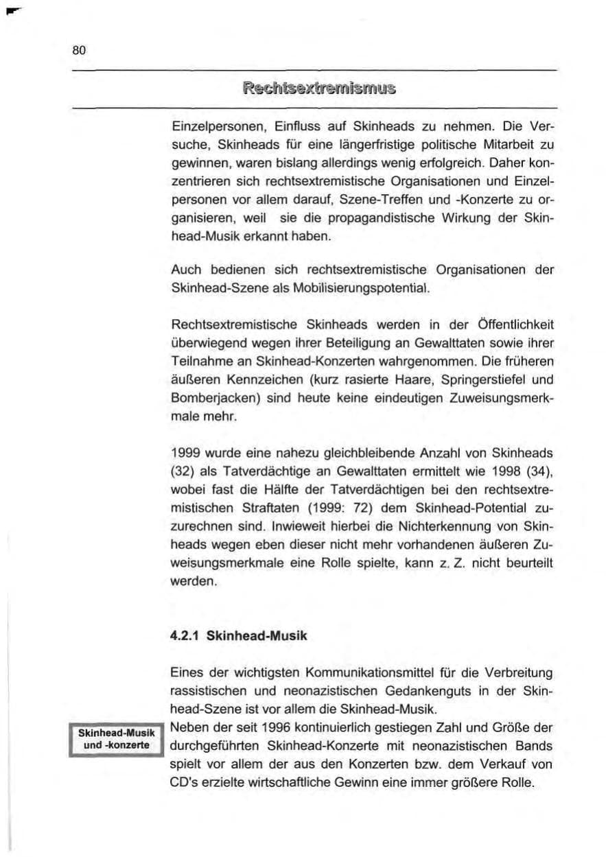 Seite 89 des Verfassungsschutzbericht 1999 Berlin