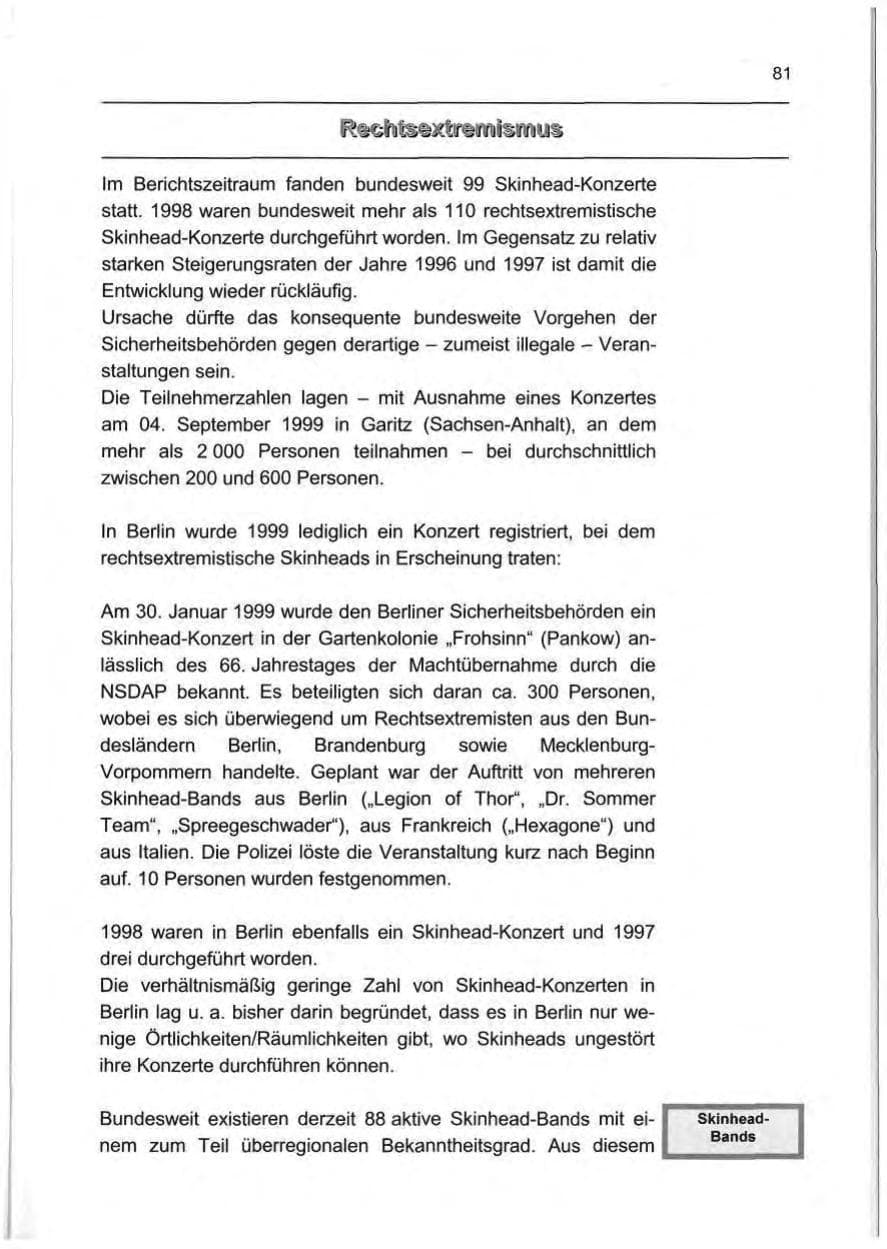 Seite 90 des Verfassungsschutzbericht 1999 Berlin