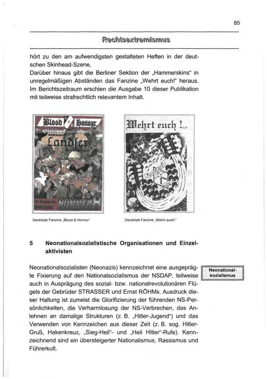 Seite 94 des Verfassungsschutzbericht 1999 Berlin