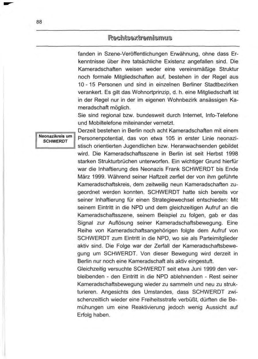 Seite 97 des Verfassungsschutzbericht 1999 Berlin