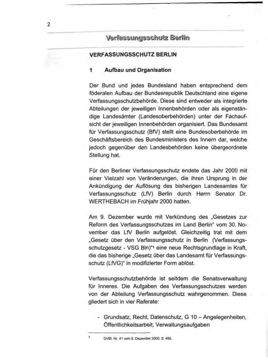 Seite 11 des Verfassungsschutzbericht 2000 Berlin