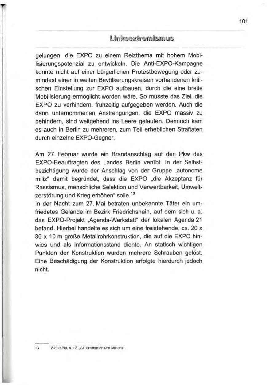 Seite 110 des Verfassungsschutzbericht 2000 Berlin