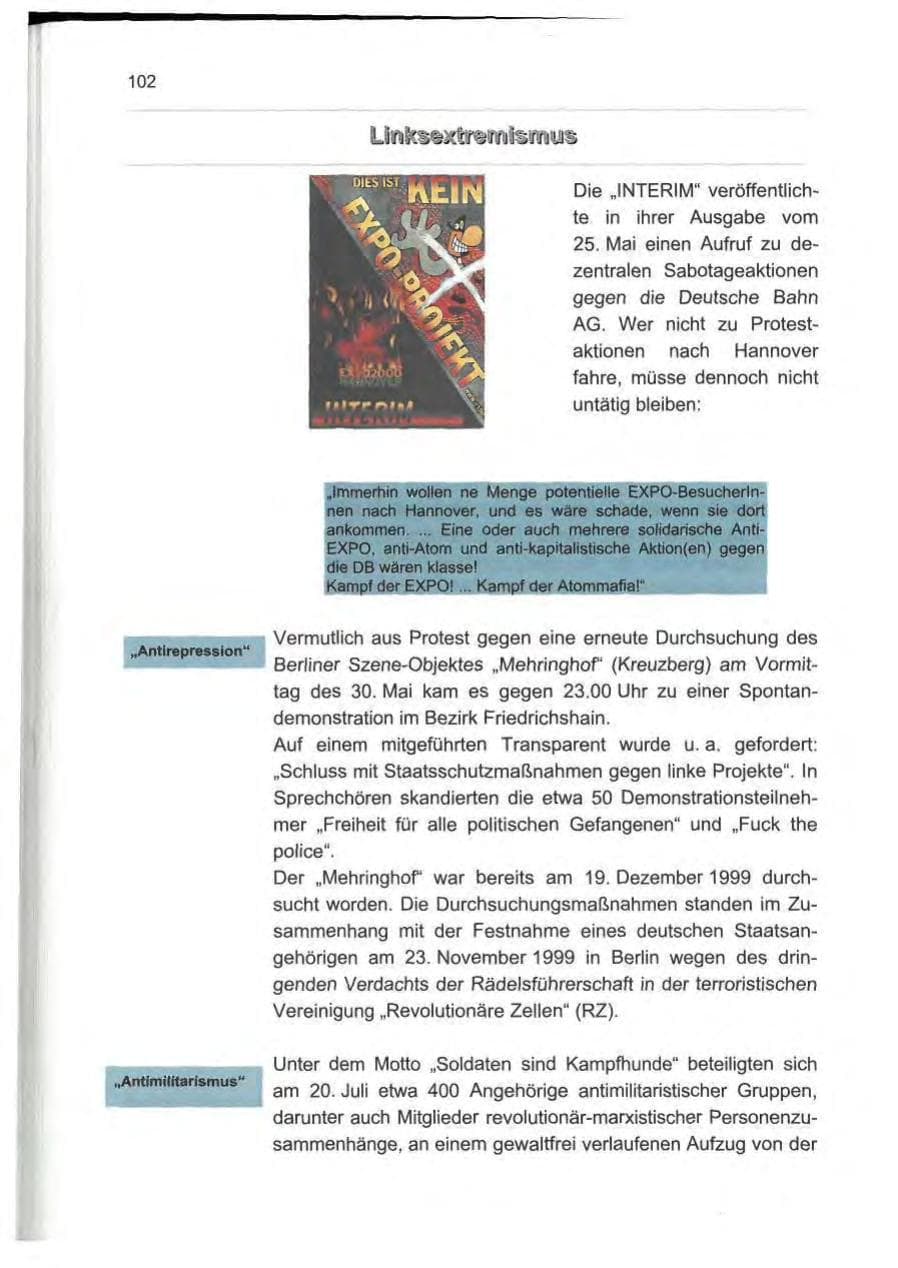 Seite 111 des Verfassungsschutzbericht 2000 Berlin