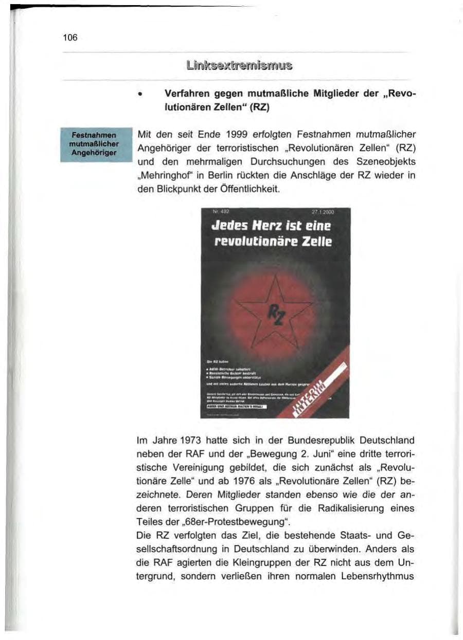 Seite 115 des Verfassungsschutzbericht 2000 Berlin