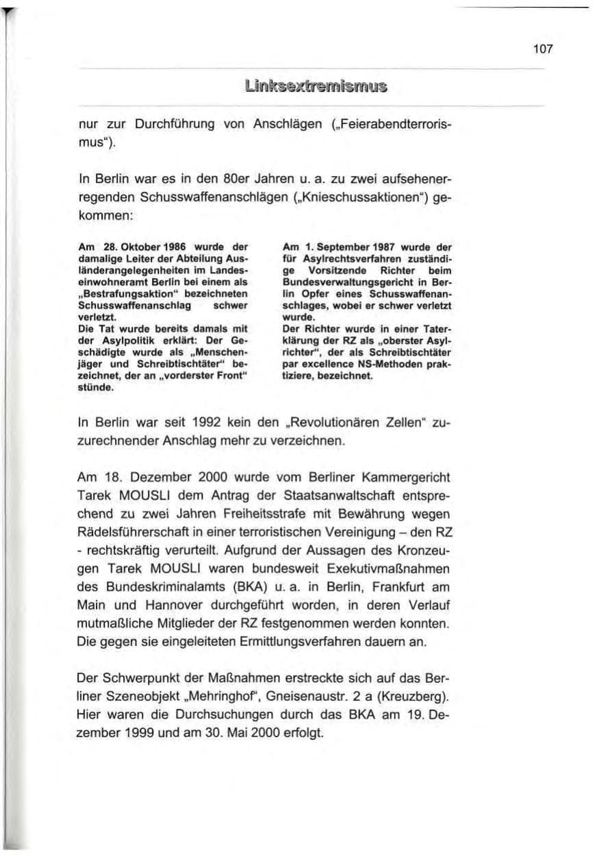 Seite 116 des Verfassungsschutzbericht 2000 Berlin