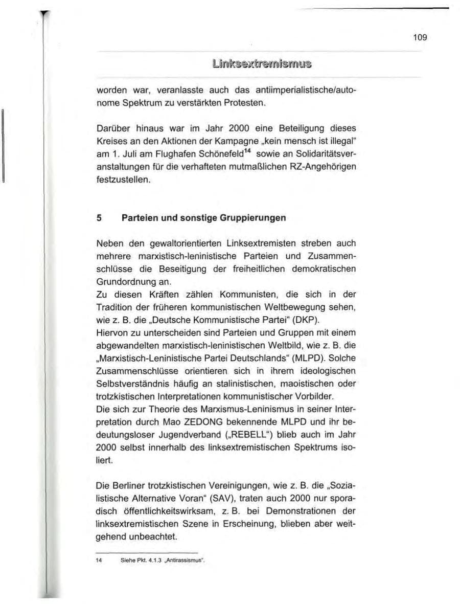 Seite 118 des Verfassungsschutzbericht 2000 Berlin