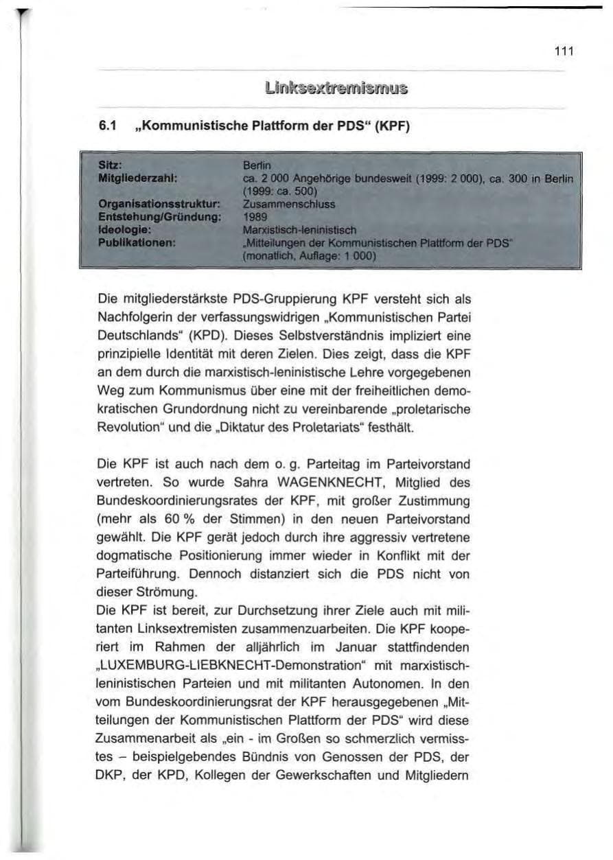 Seite 120 des Verfassungsschutzbericht 2000 Berlin