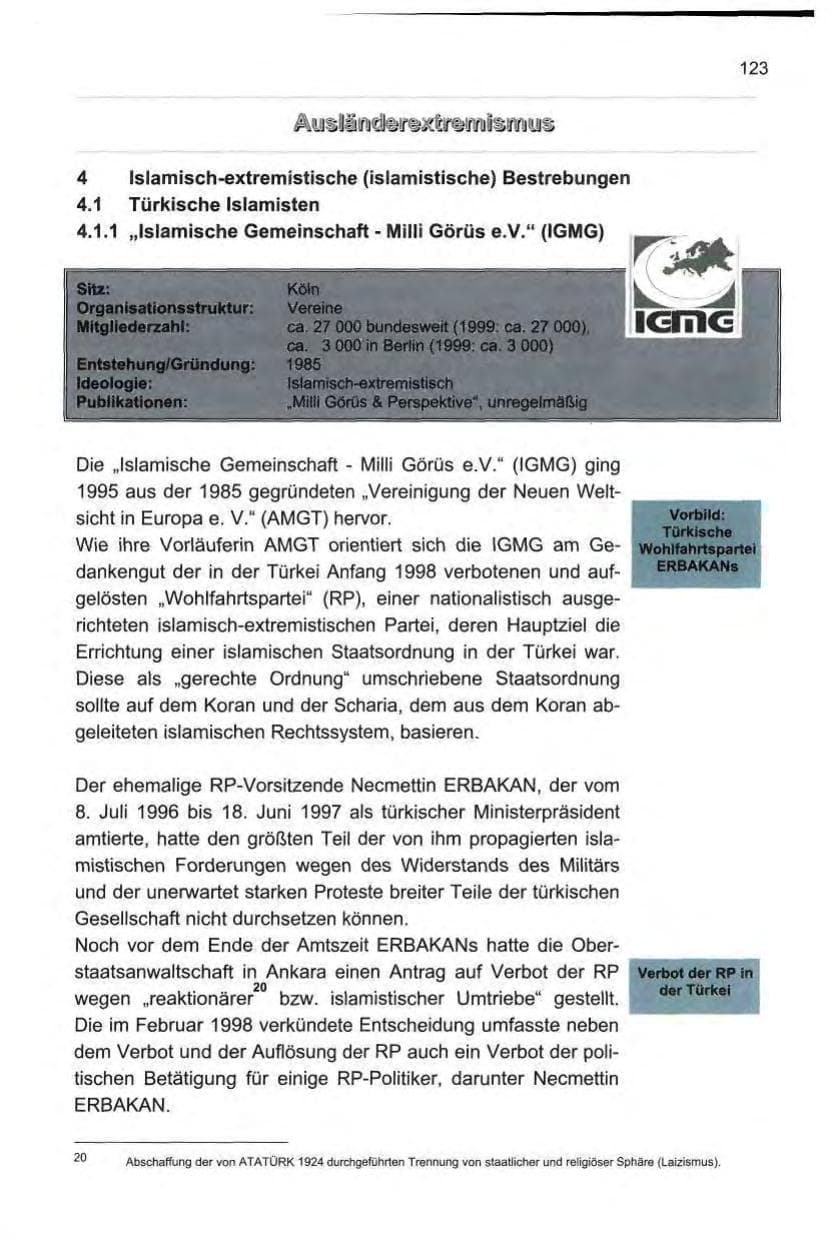 Seite 134 des Verfassungsschutzbericht 2000 Berlin