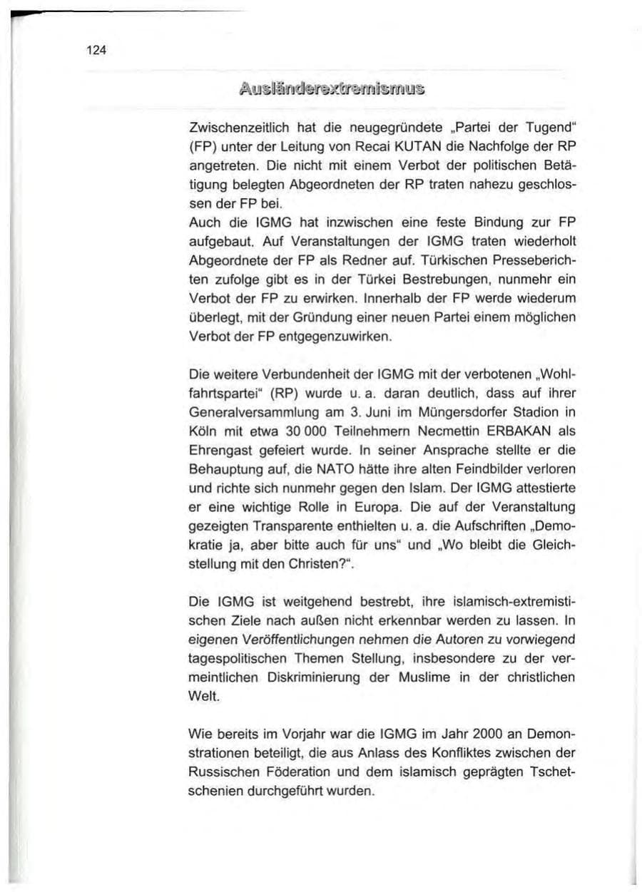 Seite 135 des Verfassungsschutzbericht 2000 Berlin