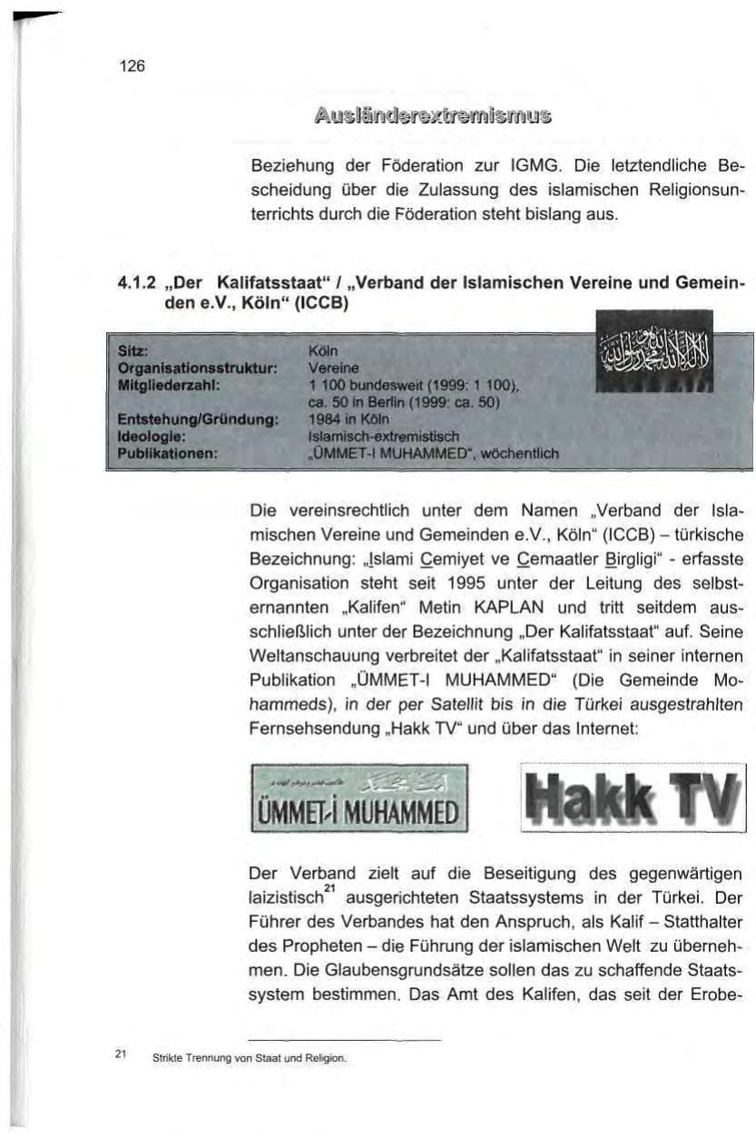 Seite 137 des Verfassungsschutzbericht 2000 Berlin