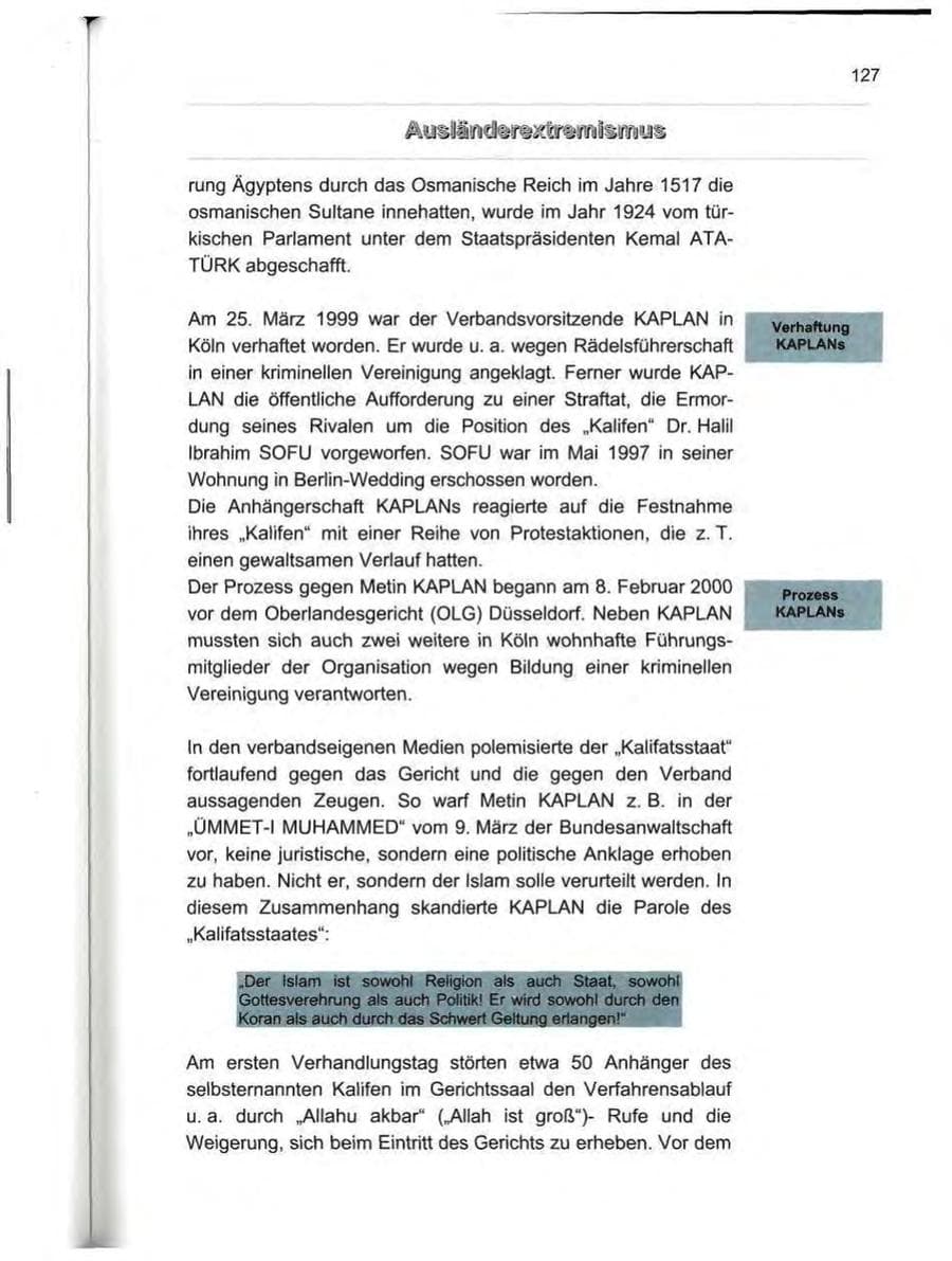 Seite 138 des Verfassungsschutzbericht 2000 Berlin