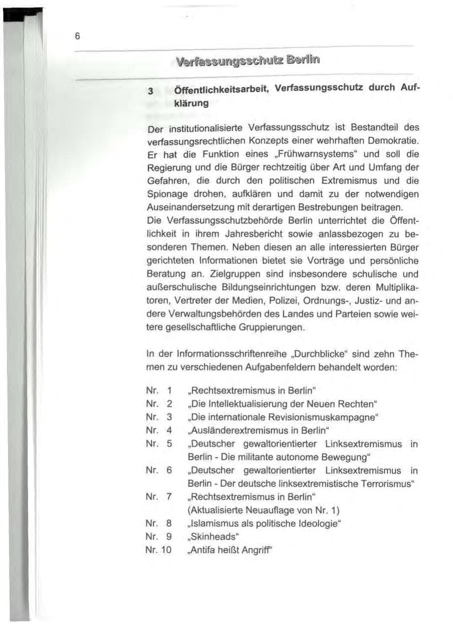 Seite 15 des Verfassungsschutzbericht 2000 Berlin