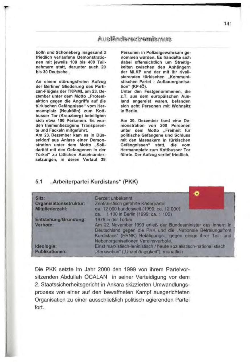 Seite 152 des Verfassungsschutzbericht 2000 Berlin