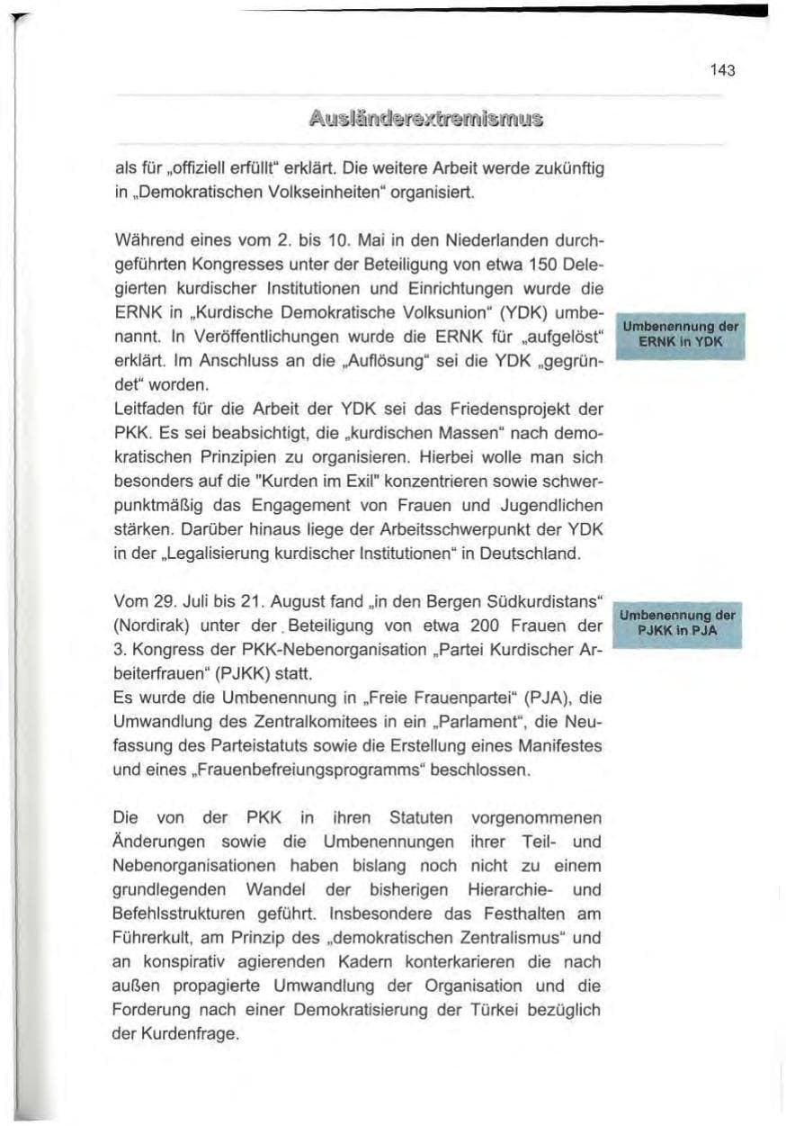 Seite 154 des Verfassungsschutzbericht 2000 Berlin