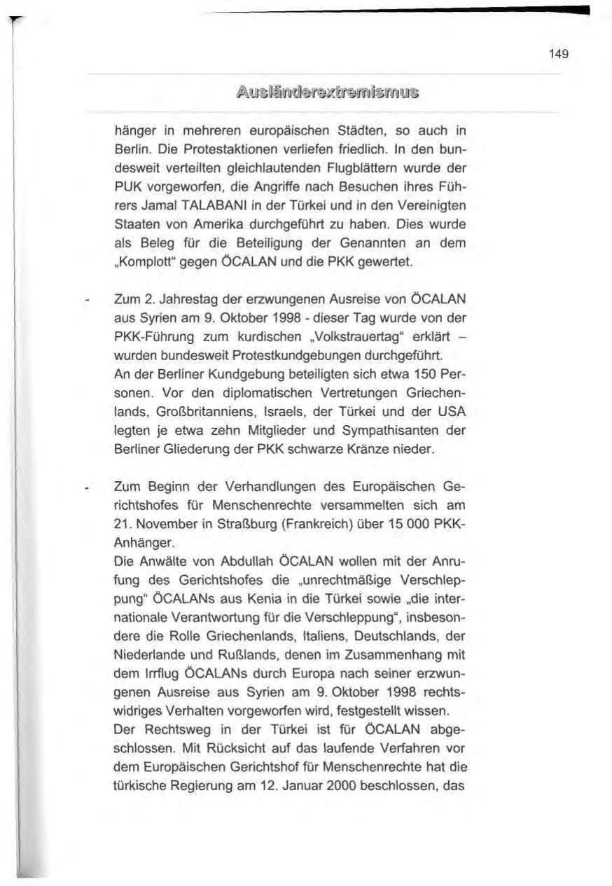 Seite 160 des Verfassungsschutzbericht 2000 Berlin