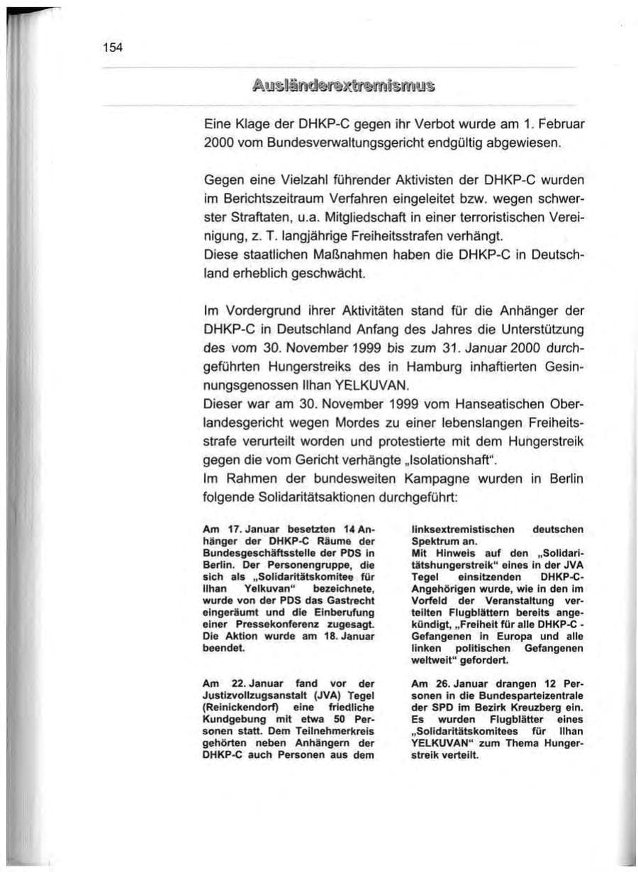 Seite 165 des Verfassungsschutzbericht 2000 Berlin