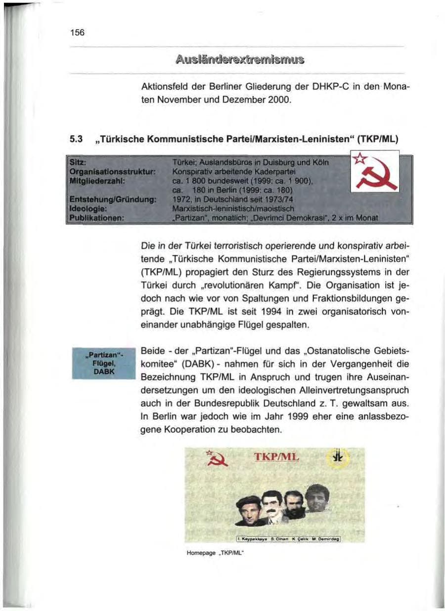 Seite 167 des Verfassungsschutzbericht 2000 Berlin